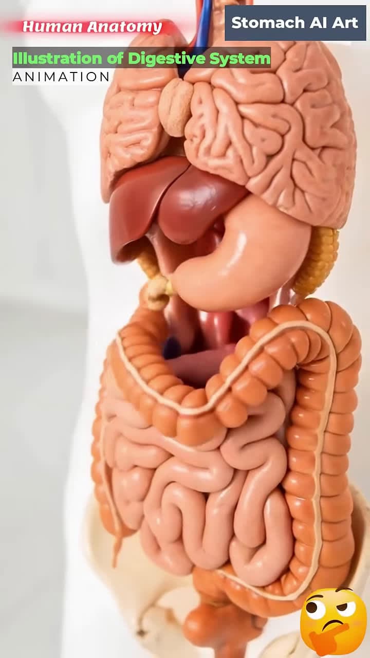 cover for Animation of Digestive System | Stomach AI Art | 03#HumanAnatomy #digestivesystem #stomach #guthealth