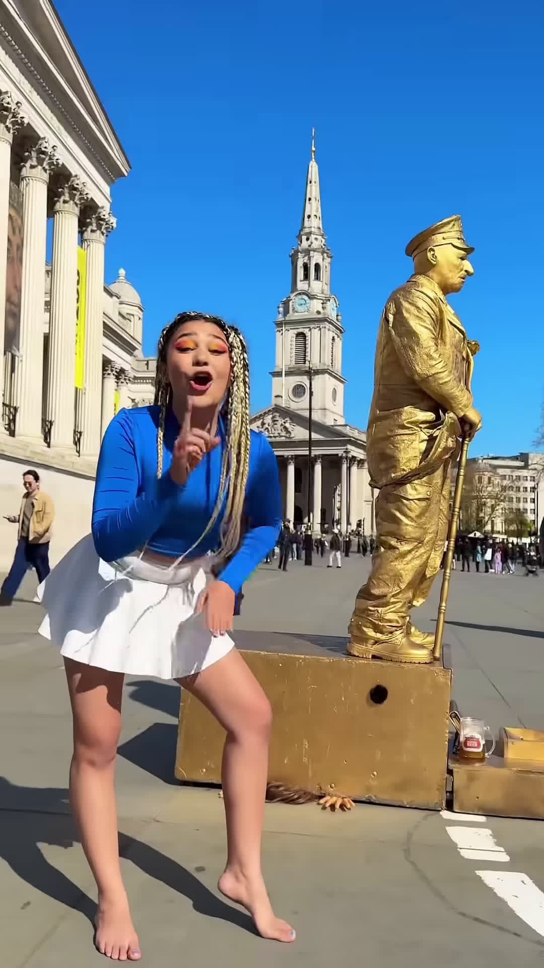 cover for Levitating GoldMan Statue Chair Prank Gone Wrong How Is This Possible silvermanstatueofficial