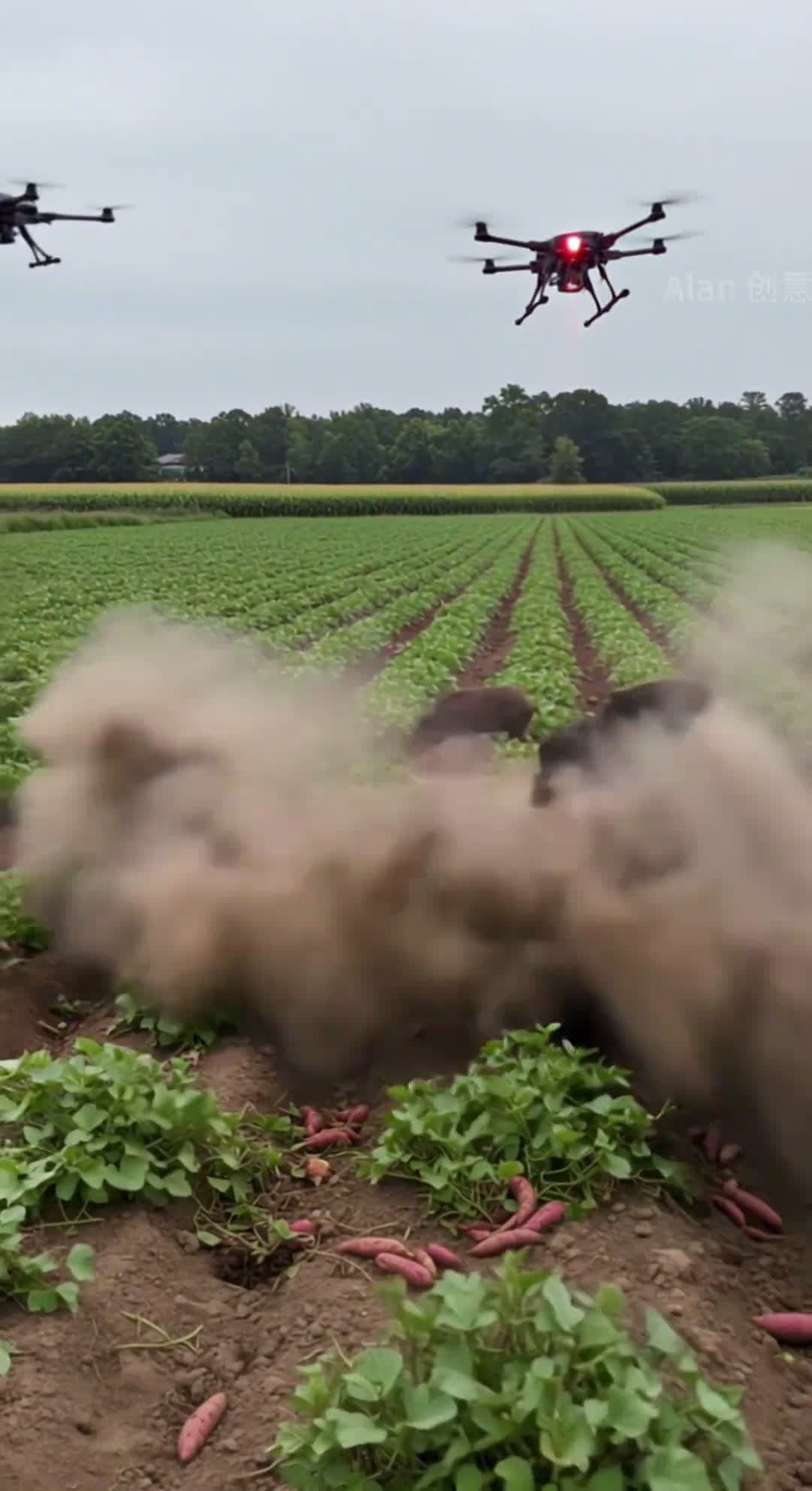 cover for AI-Powered Drones Protect Crops from Wild Boars #ModernFarming#DroneAgriculture#SmartRanching#TechInFarming#SustainableFarming