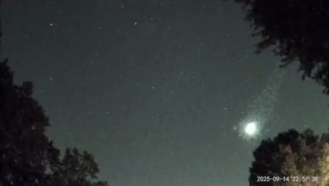 cover for 🔥 Incredible meteor caught on security cam last night in Akron, Ohio! #MeteorShower #AkronOhio #NightSky