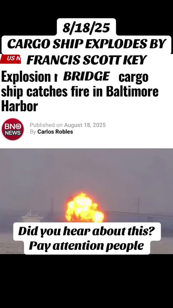 cover for Explosion on cargo ship in Baltimore Harbor after FSK bridge collapse—no injuries reported, investigation ongoing. Stay alert! 🚨 #Baltimore #Explosion #Harbor #Bridge