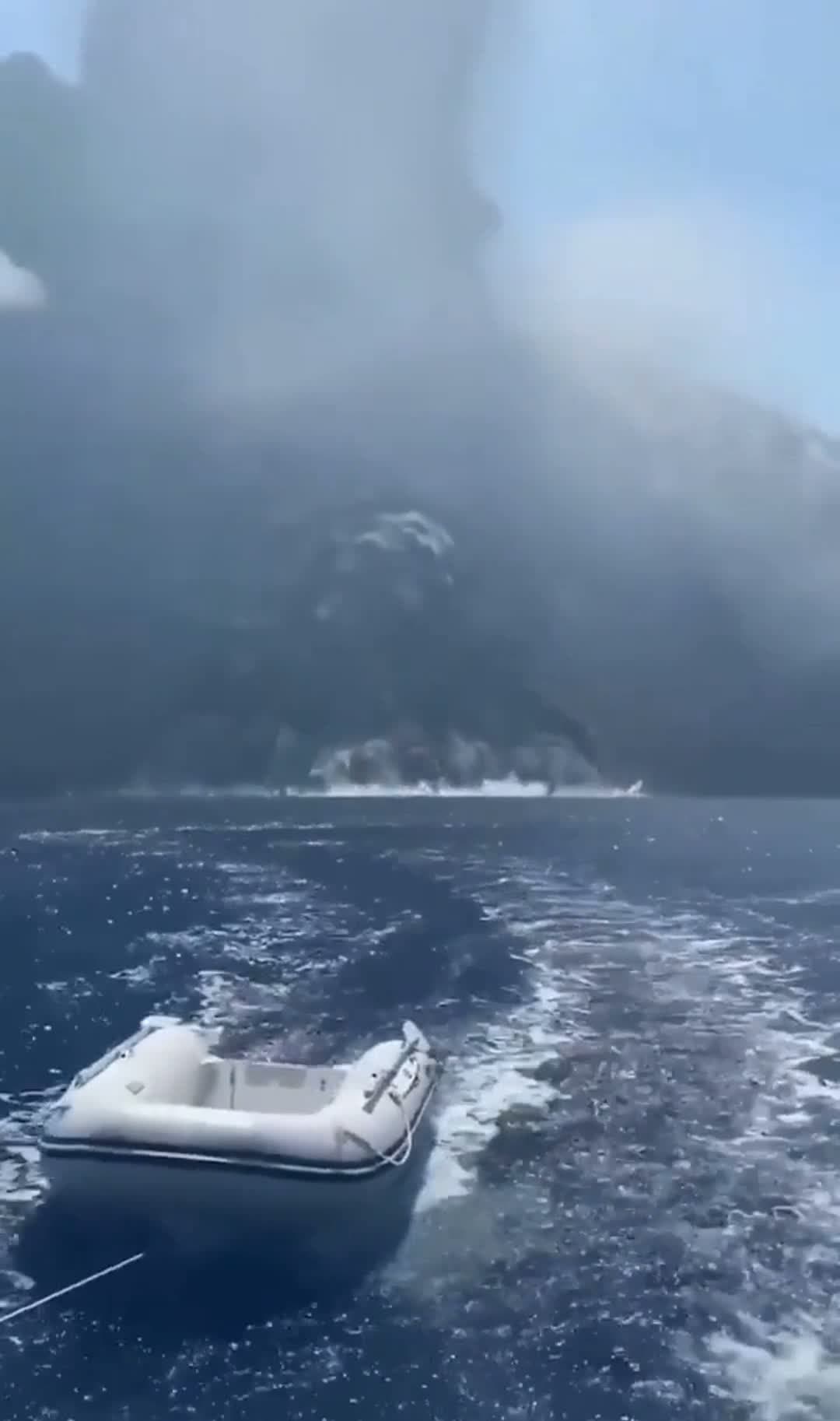 cover for Boaters capture footage of an erupting Mount Stromboli. #viral #meme #wtf #shorts #fypシ