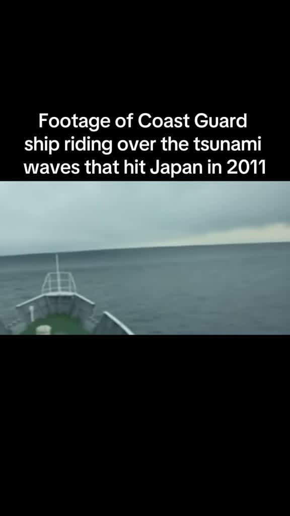 cover for Incredible moment: Coast Guard ship takes on massive tsunami waves in Japan, 2011 🌊 #tsunami #japan #waves