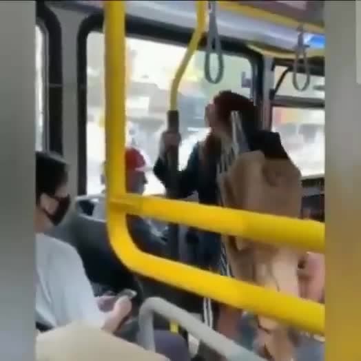 cover for This woman spit on this man as she was getting off the bus was his reaction justified