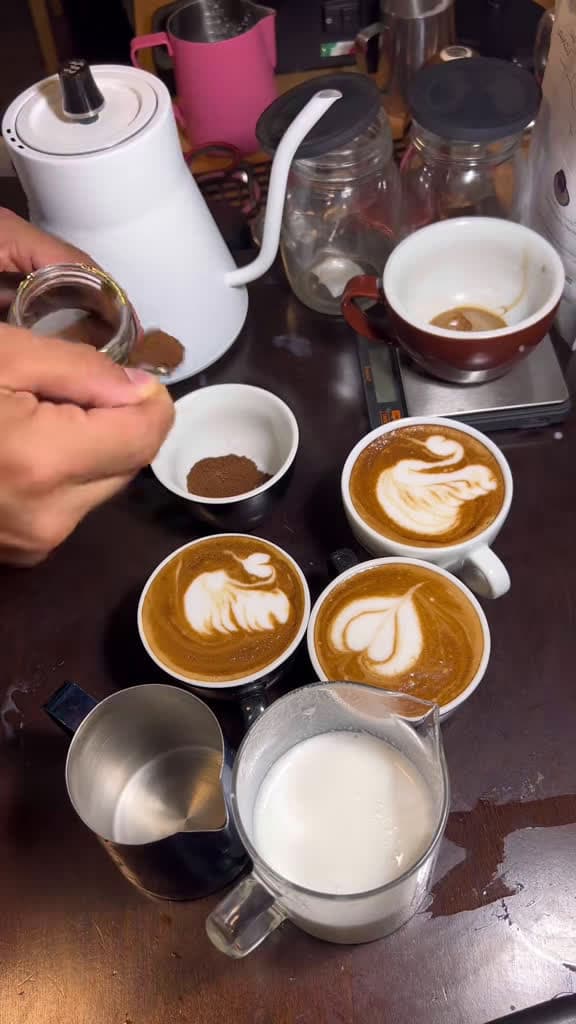 cover for Perfect latte art moment 🤝✨ #LatteArt #Barista #Espresso #Cafe #HomeBarista