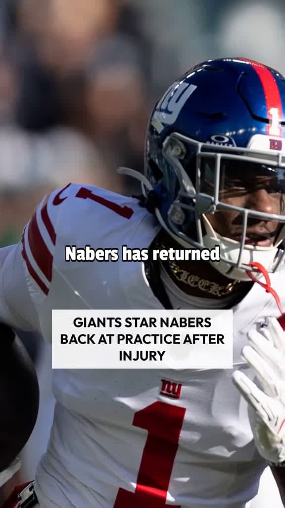 cover for Giants WR Malik Nabers back in practice after 2 weeks with a back injury! Rookie record-breaker on track for full recovery. #Giants #NFL #MalikNabers