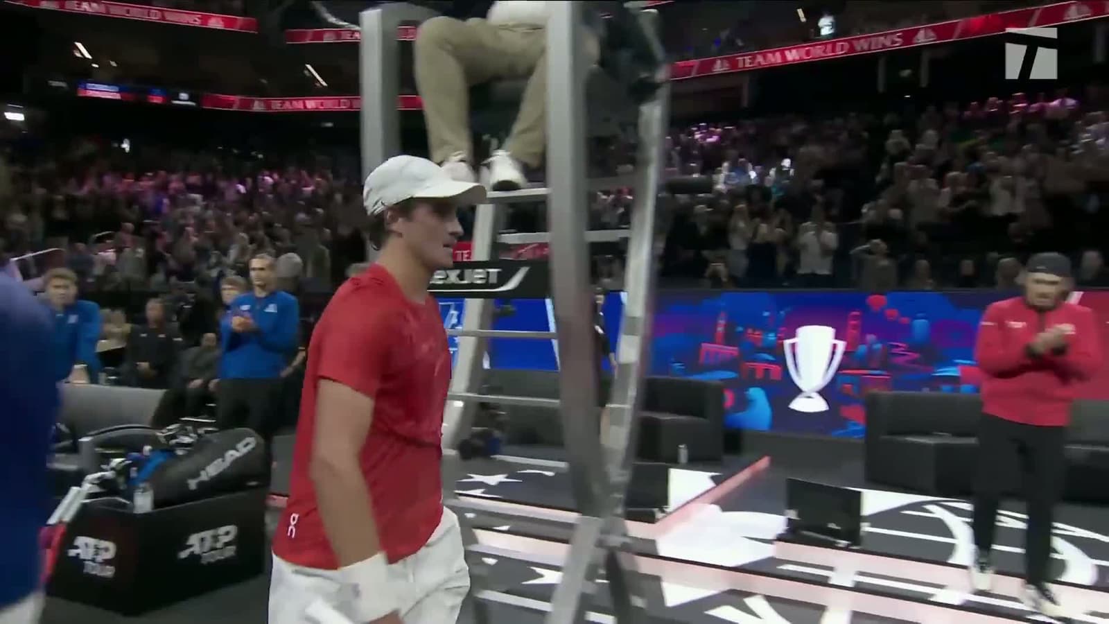 cover for Epic chest bump after Fonseca-Agassi’s goal, followed by Joao’s iconic team cheer! 🙌⚽ #TeamWorld #FonsecaAgassi #Joao #SoccerVibes #EpicMoment